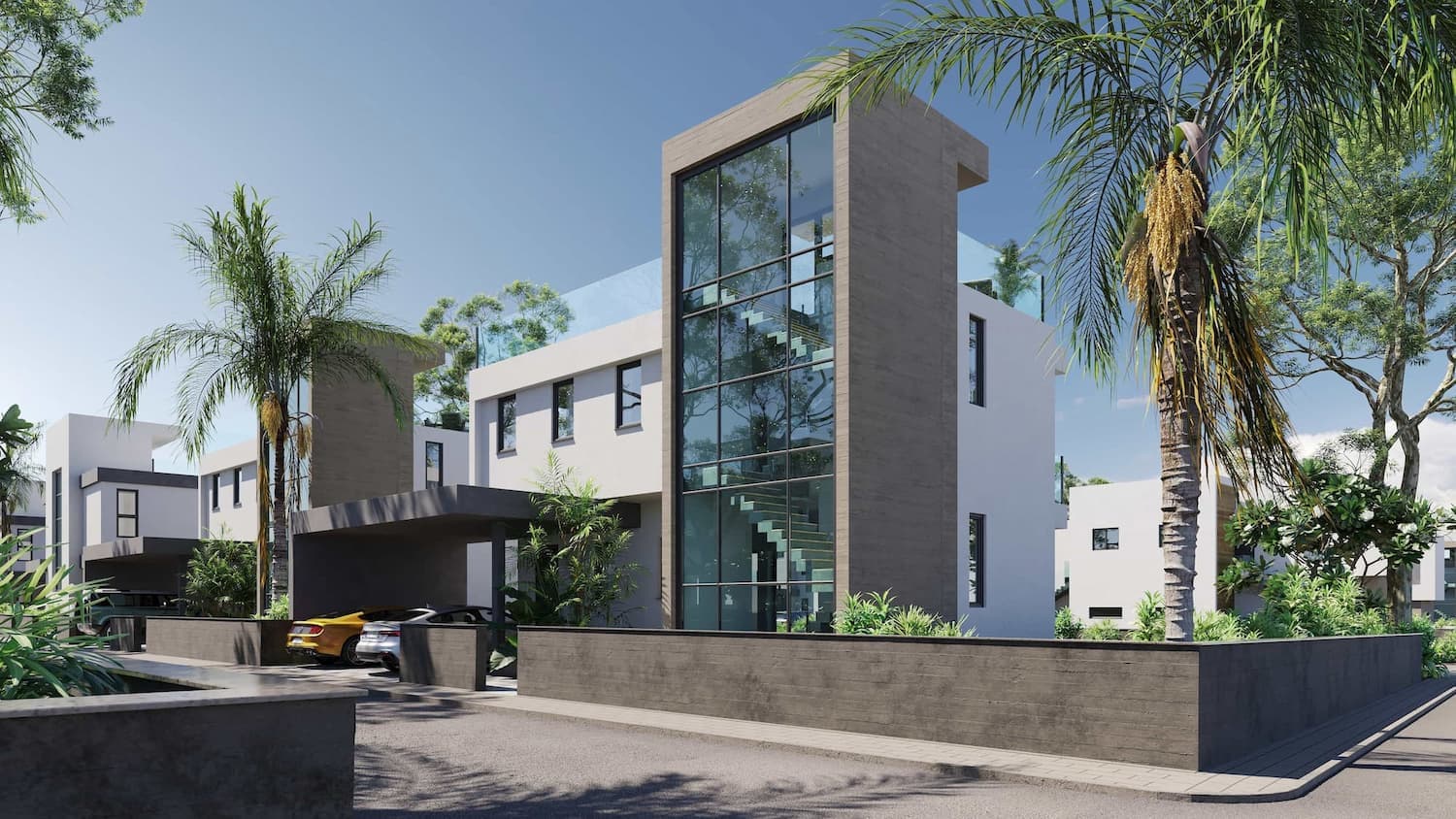 Exterior Visualization of a Contemporary Villa Community