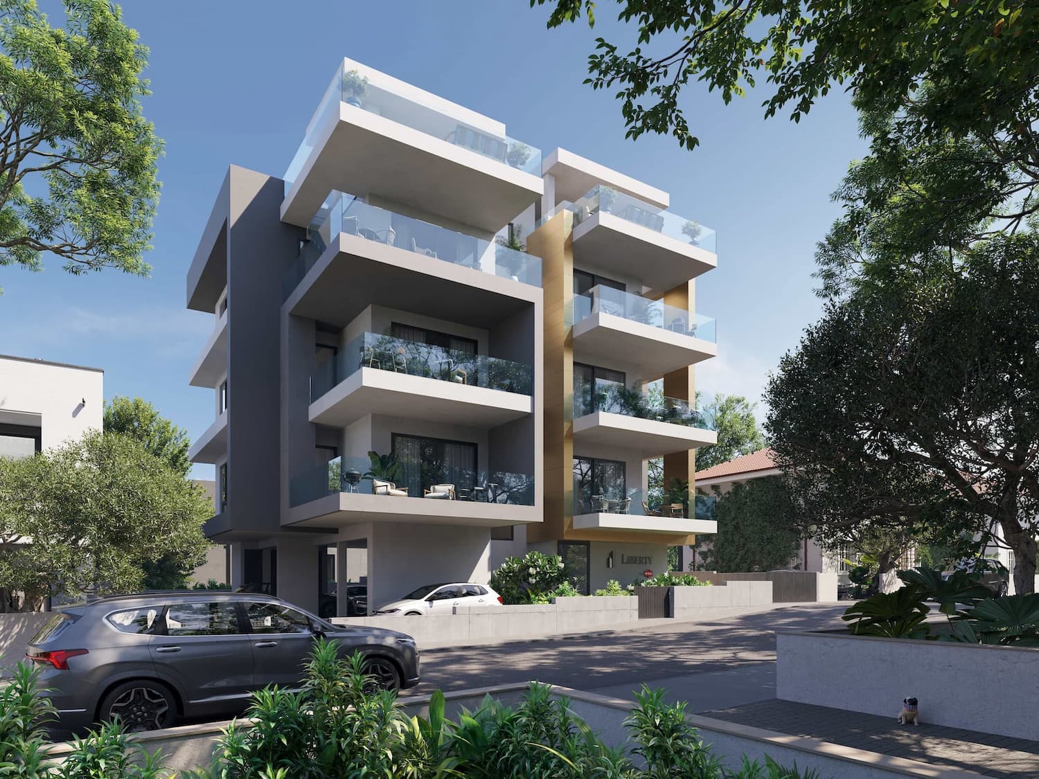 Exterior Visualization of an Urban Apartment Building